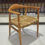 Teak Wood Accent Chair With Wrapped Banana Leaf Seat