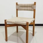 Solid Wood Side Chair With Synthetic Rattan Seat & Backrest