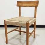 Solid Wood Side Chair With Woven Synthetic Rattan