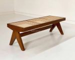 Teak and Woven Rattan Bench