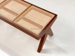 Teak and Woven Rattan Bench - Image 3