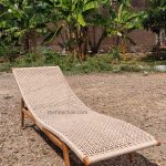 Luxurious Teak Woven Sun Lounger for Outdoor Sophistication